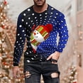 thumbnail image 1 of Blusas y camisas de manga larga con cuello redondo para hombre, estilo casual, cuello redondo, manga larga, camiseta estampada de Halloween, blusa de poliéster para hombre., 1 of 5