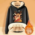 thumbnail image 2 of WEAIXIMIUNG Sweat-Shirt Surdimensionné pour Femmes Plus 3TG Imprimé de Noël et Confortable à Capuche Manches Longues, 2 of 4