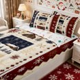 thumbnail image 2 of Manfei Vintage Cabin Zipper Twin Comforter Sets with Fitted Sheet and 2 Pillowcases,Christmas Snowflake Zipper Bedding Set,Reversible, 2 of 7