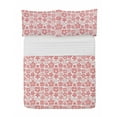thumbnail image 1 of Cherry Blossom Microfiber Bedspread Set, Spring Nature Inspired Doodle Style Gardening Plants Far, Soft Bedding Set with Pillow Shams & Comforter, 3 Sizes, Coral White, by Ambesonne, 1 of 1