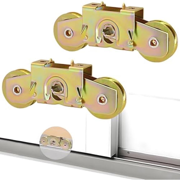 Patio Sliding Door Rollers Replacement Assembly Fits Andersen Gliding Glass Door Roller Part #1997061 (1982 to P), 1-1/4" Tandem Steel Ball Bearing Wheels, 2 Pack$$