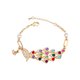 thumbnail image 1 of Pulsera para mujer de tono dorado antiguo con gemas turquesas azules, 1 of 6