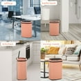 thumbnail image 3 of CL.HPAHKL 13 Gallon Kitchen Trash Can with Lid, Stainless Steel Oval Automatic Garbage Can for Home Office Bedroom Living Room Garage, Large Capacity Trash Bin Trashcan, Pink, 3 of 8