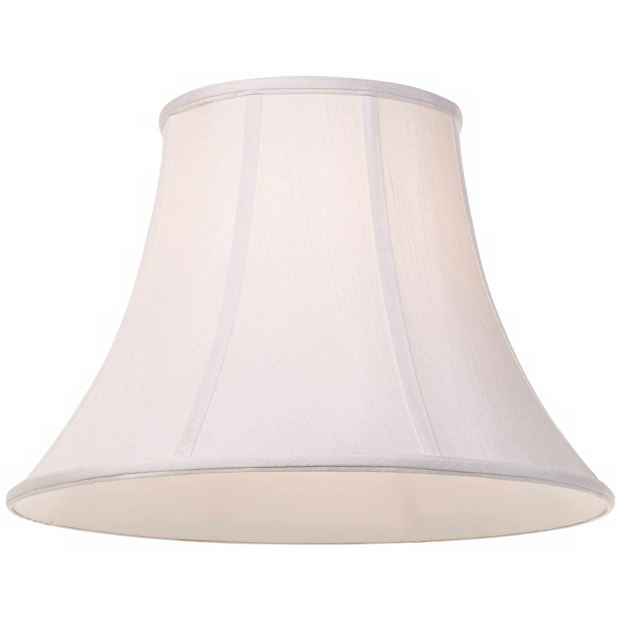 Imperial Shade White Large Bell Lamp Shade 9" Top x 18" Bottom x 13" Slant x 12.5" High (Spider) Replacement with Harp and Finial