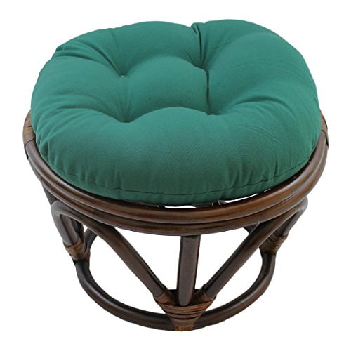 Blazing Needles 93301-18IN-TW-FG Coussin de Repose-Pieds Rond en Sergé Uni Capitonné de 18 Pouces - Vert Forêt