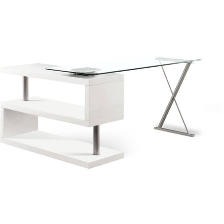 Furniture of America Tressie Swivel Office Desk, Multiple Colors