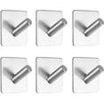 thumbnail image 1 of 6 ganchos autoadhesivos para toallas de pared de acero inoxidable 304, sin necesidad de taladrar, resistentes al óxido para baño, inodoro, cocina y oficina., 1 of 1