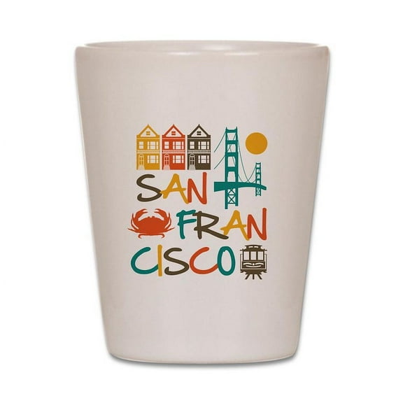 CafePress - San Francisco - White Shot Glass, Unique and Funny Shot Glass