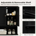 thumbnail image 6 of LOKO Bathroom Wall Cabinet, Wall Mounted Storage Cabinet with Double Doors, Multifunctional Medicine Cabinet with Adjustable Shelf, 23.5 x 7.5 x 28 inches (Black), 6 of 16