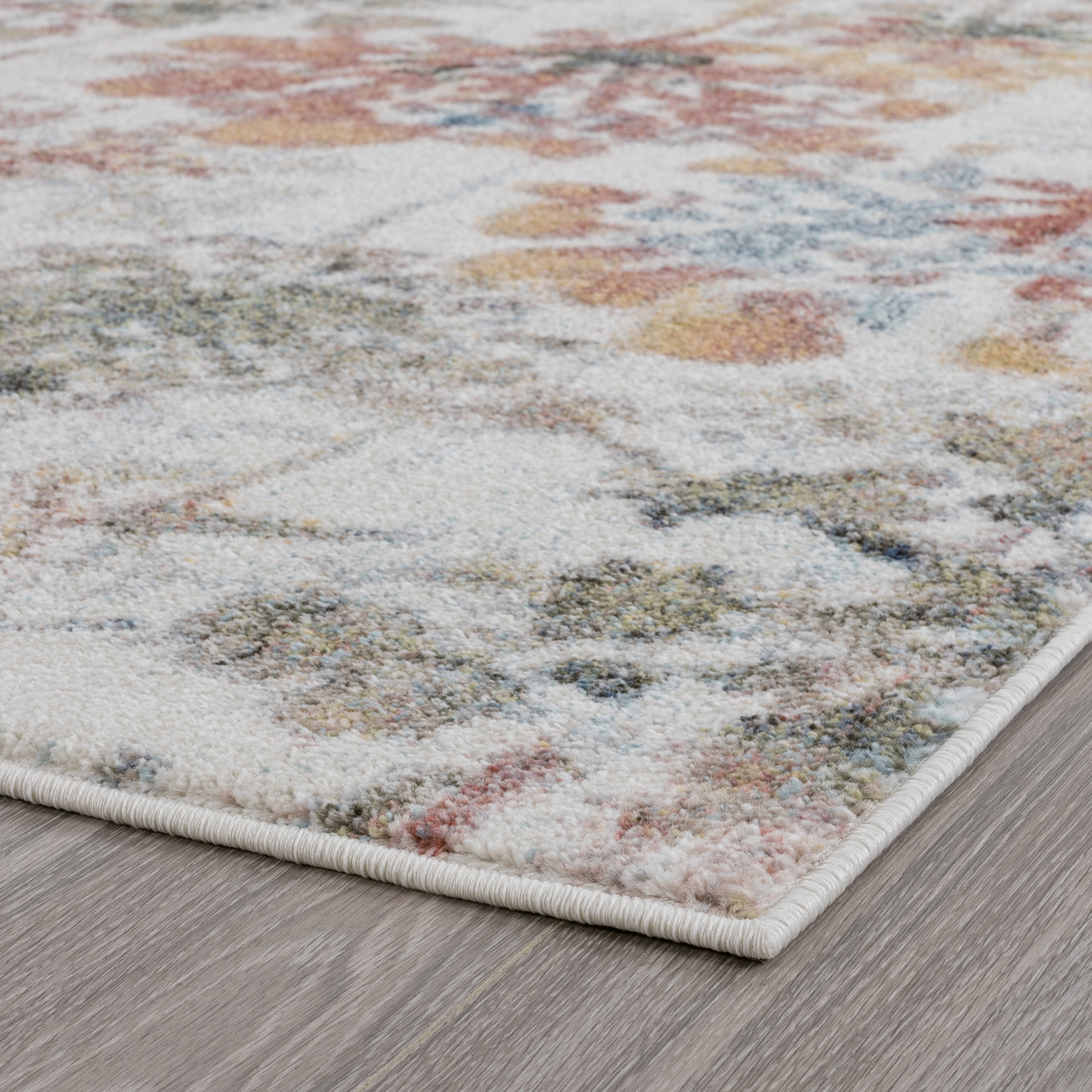 Transitional 2x3 Area Rug (2' x 3') Floral Cream Indoor Scatter Easy to Clean