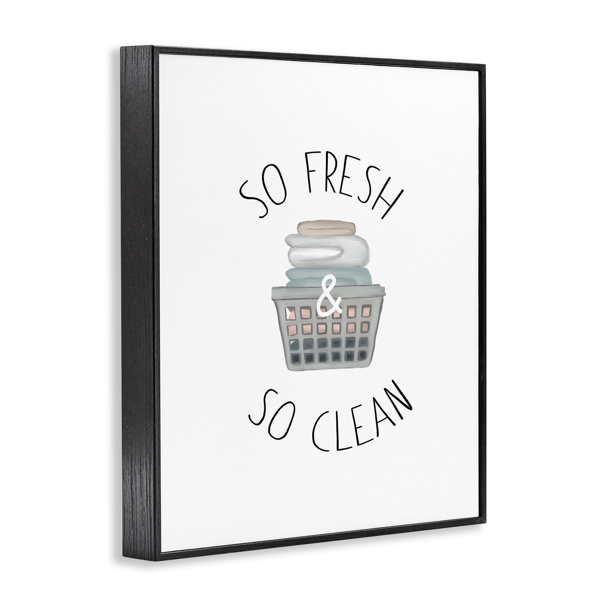 Stupell Industries So Fresh Laundry Basket Black Framed Giclee Art, design by Elizabeth Medley