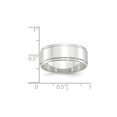 thumbnail image 2 of 10k White Gold Solid Polished 8mm Flat With Step Edge Band Size 13 Ring Ring for Women and Men, 2 of 2