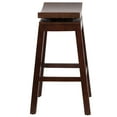 thumbnail image 3 of Flash Furniture 30'' High Saddle Seat Cappuccino Wood Barstool with Auto Swivel Seat Return, 3 of 4