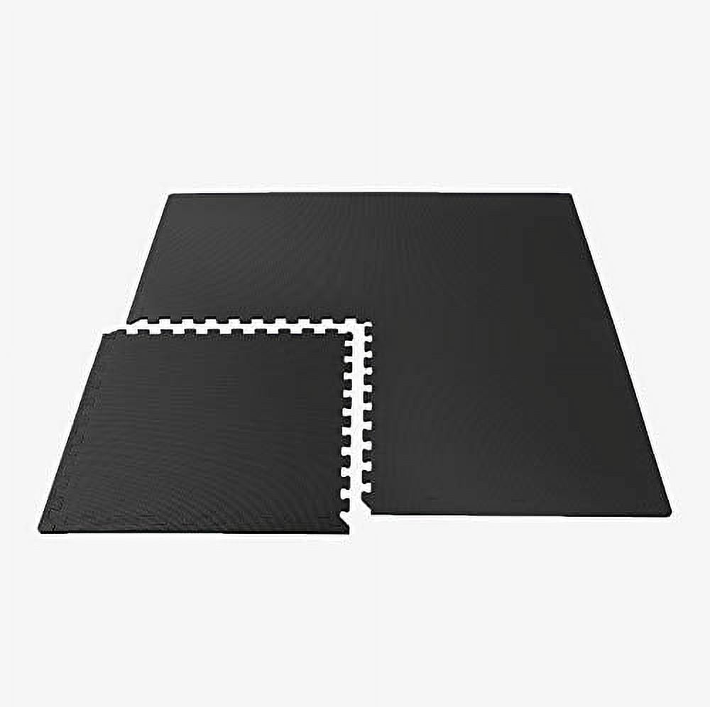 We Sell Mats 24 Sq. Ft. Black EVA Foam Interlocking Floor Mats Cushioned 6 Piece