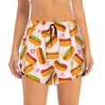 thumbnail image 4 of Lsque Hot Dog In Heart Printed Women's Running Shorts with Liner Pockets,Elastic Quick Dry Workout Athletic Gym Yoga Shorts,Womens High Waist Shorts-Large, 4 of 9