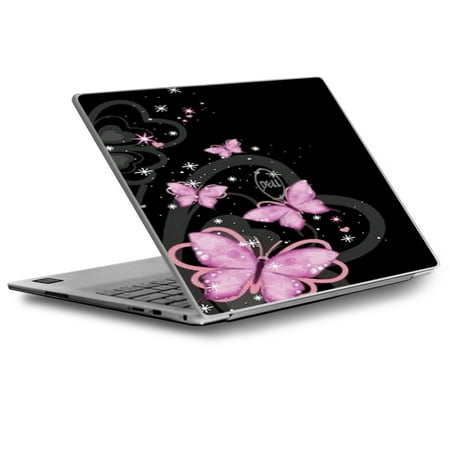 Skin Decal for Dell XPS 13 Laptop Vinyl Wrap / Pink Majestic Butterflies Hearts