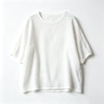 thumbnail image 5 of Zysthvn Summer Womens Tops Casual 3/4 Sleeve Cotton T Shirts for Women Breathable Crew Neck Loose Fit Solid, 5 of 5