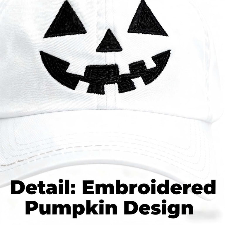 Unisex Pumpkin Face Baseball Hat Adjustable Snapback Retro Spooky Season Cap DOVACKA Unisex Autumn Halloween Pumpkin Face Baseball Hat  main image 2
