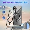 thumbnail image 3 of GALAPROX Magnetic Clear Compatible with Samsung Galaxy S25 Case, Transparent Thin Slim Crystal Shockproof Bumper Cover with Screen Protector-Black, 3 of 5