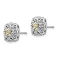 thumbnail image 2 of FB Jewels Sterling Silver w/14K Gold Diamond Post Earrings, 2 of 3