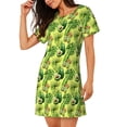 thumbnail image 2 of Naloa Kiwi and Avocado Print Women Nightgowns,Womens Loungewear,Short Sleeve Sleepwear,Comfy Ladies Nightdress, 2 of 6