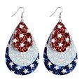 thumbnail image 4 of Earrings, Flag Faux Leather Dangle Patriotic Jewelry, Teardrop Leaf Star Hook Earrings, Independence Day Style, Jewelry For Girls, High-Quality Faux Leather, Durable Metal Hooks, Perfect For, 4 of 8