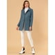 thumbnail image 3 of Abrigo Largo De Invierno Con Cuello Peter Pan Y Doble Botonadura Para Mujer Gris azul M, 3 of 6