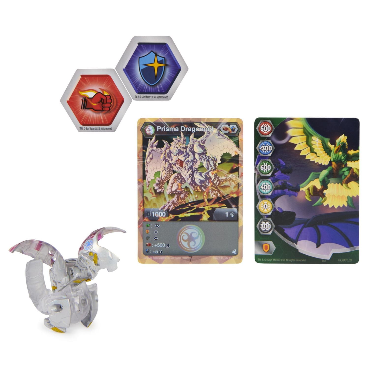 Bakugan Evolutions, Prisma Dragonoid, 2-inch Tall Collectible Action Figure and Trading Card, Kids Toys for Boys, Ages 6 and Up