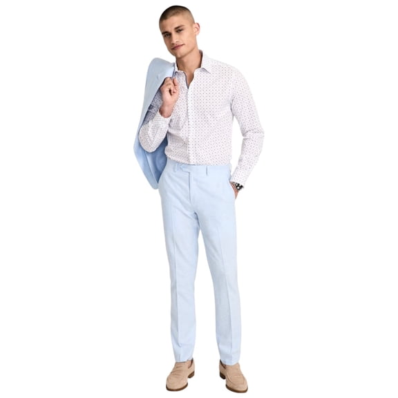 Bar Iii Mens Slim fit Dress Pants 31 / 32 Light Blue Solid Stretch