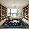 thumbnail image 2 of ODIKA 9'x12' Washable Area Rug Octopus Vintage Koi Nautical Pirate Compass Cartoon Bathroom for Great Room, Indoor Concept, Large Living Low Pile, Flatwoven, 2 of 7