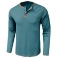 thumbnail image 3 of Clothing Henley T Shirts for Men Long Sleeve Button Henley T-Shirts Fashion Casual Comfortable Long Sleeved Shirt Vintage T Shirt Base Top Casual Basic Tops, 3 of 7