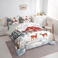 thumbnail image 3 of Castle Fairy Teens Animal Deer 7-Piece King Red Cabin Christmas New Year Ultra Soft Bedding Set, 3 of 8