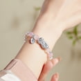 thumbnail image 2 of Pulsera Pixius de plata 999 con cristal rosa y perla sintética, 2 of 2