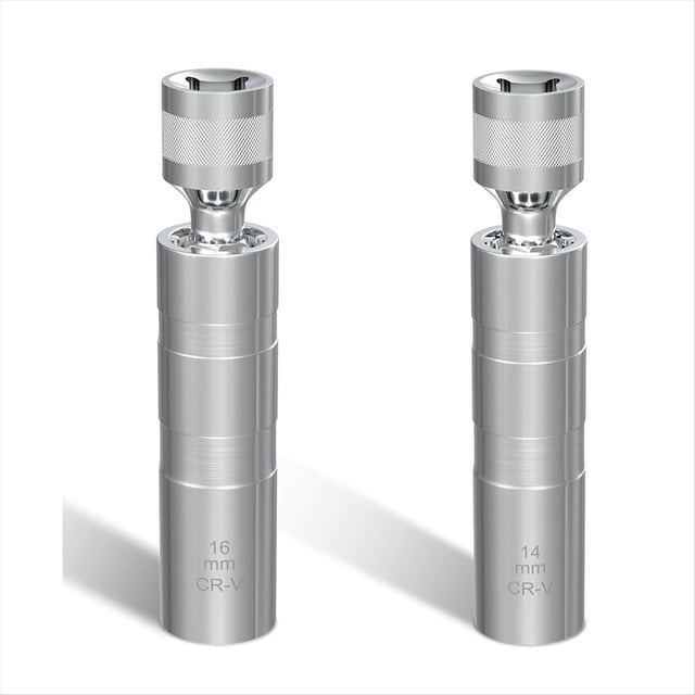 Juego Dados para Bujías 14 mm y 16 mm,Herramienta Extracción Dados Bujías Pared con Entrada 3/8 Pulgada,para la Mayoría los Modelos Automóviles.
