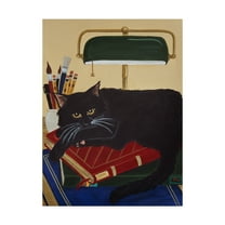 Trademark Fine Art 'Literary Cat' Canvas Art by Jan Panico