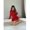 Red-S, variant on Red Floral Lace Long Sleeve Ruffle Hem Mini Dress For Evening Party