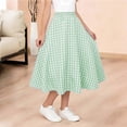 thumbnail image 6 of Kids‘ Plaid Maxi Skirt with Pockets, Casual Comfort Stretch Waist for School and Playground 5-15 Years Green 9-10 Years, 6 of 6