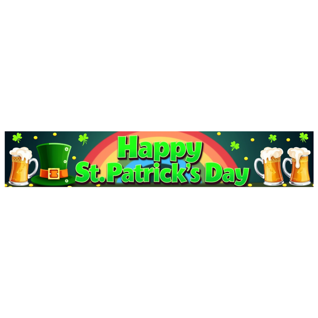 St Patricks Day Backdrop Banner with Shamrocks and Gold Coins for Party Supplies Photography Props Event Celebration Decorations Background