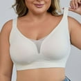 thumbnail image 2 of Loopsun Plus Size Womens Bra, Daily Bra for Women, Women's Fashion Casual Solid Lifting Gathering Daily Bra White,XXXL, 2 of 5
