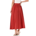 thumbnail image 3 of INSPIRE CHIC Women's High Waisted Side Zipper Work Casual Vacation Flowy Long Pleated Maxi Skirts S Red, 3 of 6