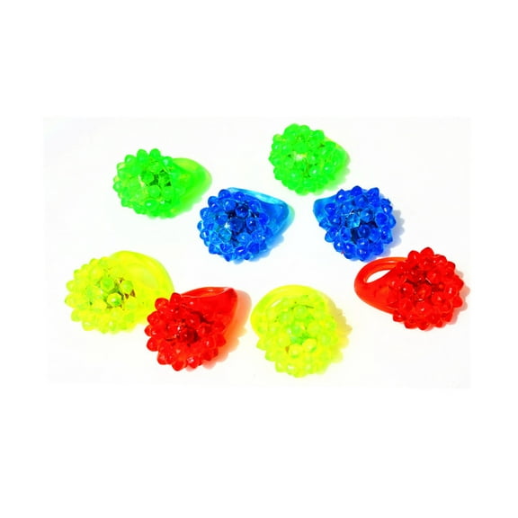Flashing LED Light Up Toys, Glow In The Dark Bumpy Rings (72-Pack)