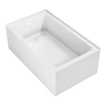 Aqua Eden VTAP6036L22TS 60-Inch Acrylic Rectangular 2-Wall Corner Alcove Tub, Left Hand Drain in Glossy White