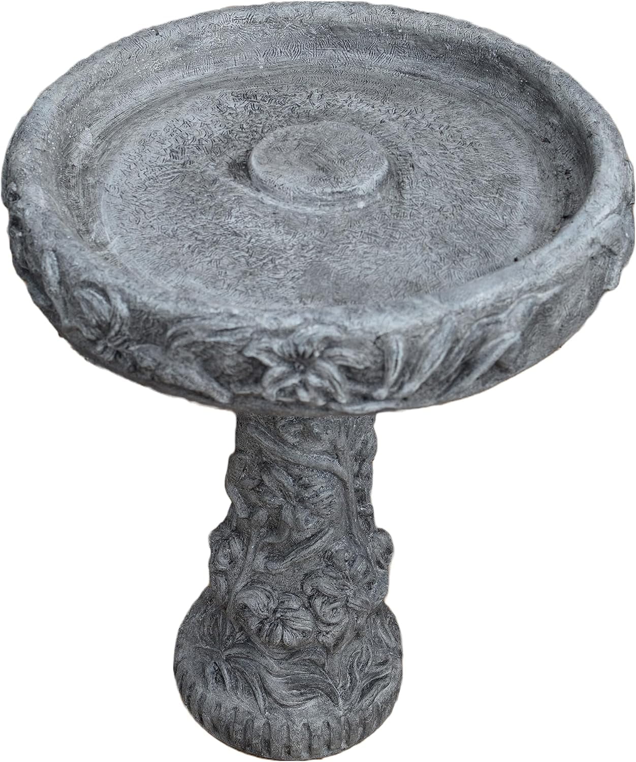 Solid Rock Stoneworks Hummmingbird Birdbath - 27" Tall - PreAged