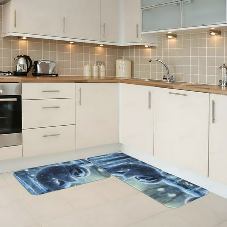 

Kitchen Mats for Floor 2 Piece - Winter Cute Sloth Anti Fatigue Mats for Kitchen Floor Kitchen Rugs Non Slip Washable Mat for Home Kitchen Decor
