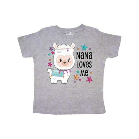 

Inktastic Nana Loves Me- cute and happy llama Gift Toddler Boy or Toddler Girl T-Shirt