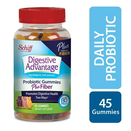 Digestive Advantage Daily Probiotic Gummies Plus Fiber, 45 Count