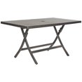 thumbnail image 3 of SAFAVIEH Dilettie Outdoor Patio Rectangular Folding Table, Brown, 3 of 4
