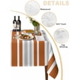 thumbnail image 2 of Burnt Orange Grey Stripe Table Cloth, Farmhouse Minimalist Striped Waterproof Tablecloth for Rectangle Tables, Reusable Washable Fabric Table Cover for Restaurant Kitchen Dining Tables 52"x70", 2 of 6
