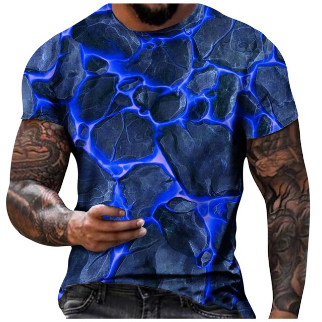 Cameland T-Shirt à Manches Courtes pour Hommes, Mode Décontractée, Col Rond, Imprimé