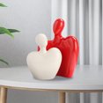 thumbnail image 3 of Pareja Abrazando Modelo Modelo de abrazo Pareja Decoración de escritorio de oficina abstracta Figuras Cerámica ( ) blanco rojo, 3 of 4